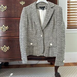 Etcetera size 2 black and white make a statement blazer
